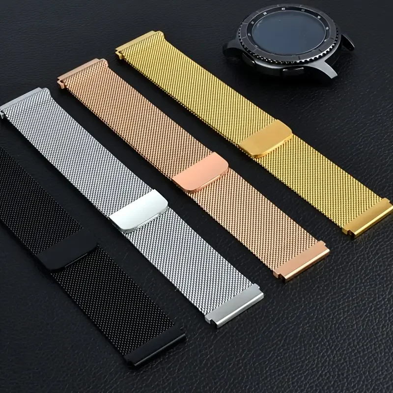 Premium Milanese Loop Strap - Elegant 20mm/22mm Adjustable Metal Bracelet Band