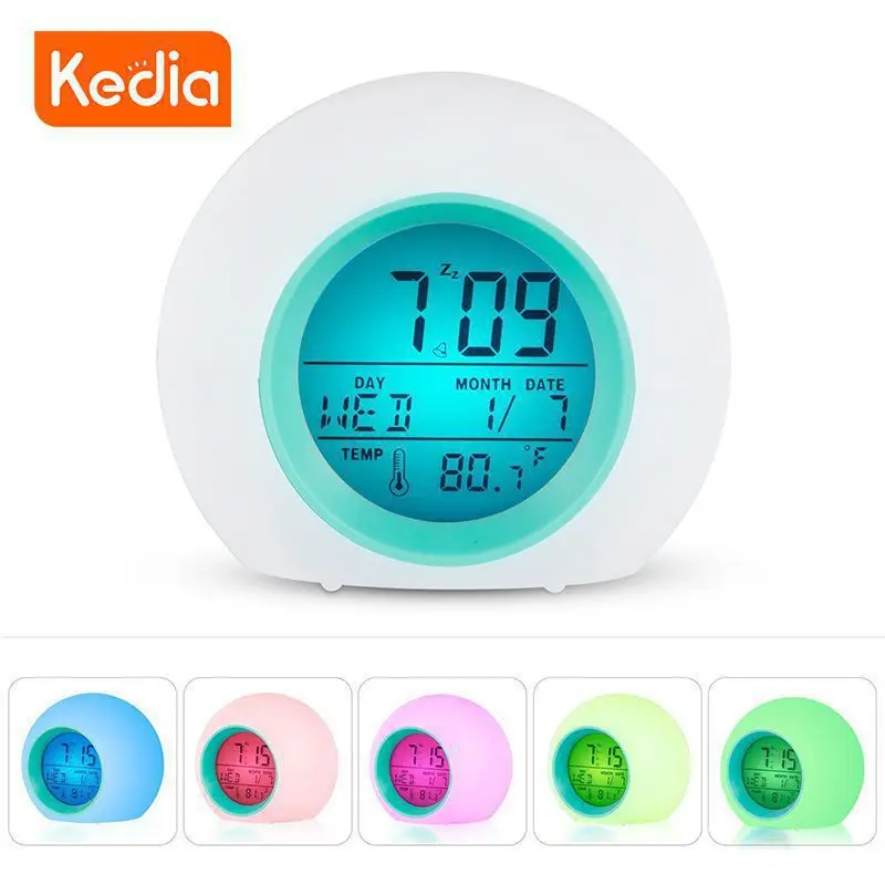 

Оригинальный дизайн, простой в использовании светодиодный Будильник, цветные светодиодные светильники, стильный сенсорный дисплей управления