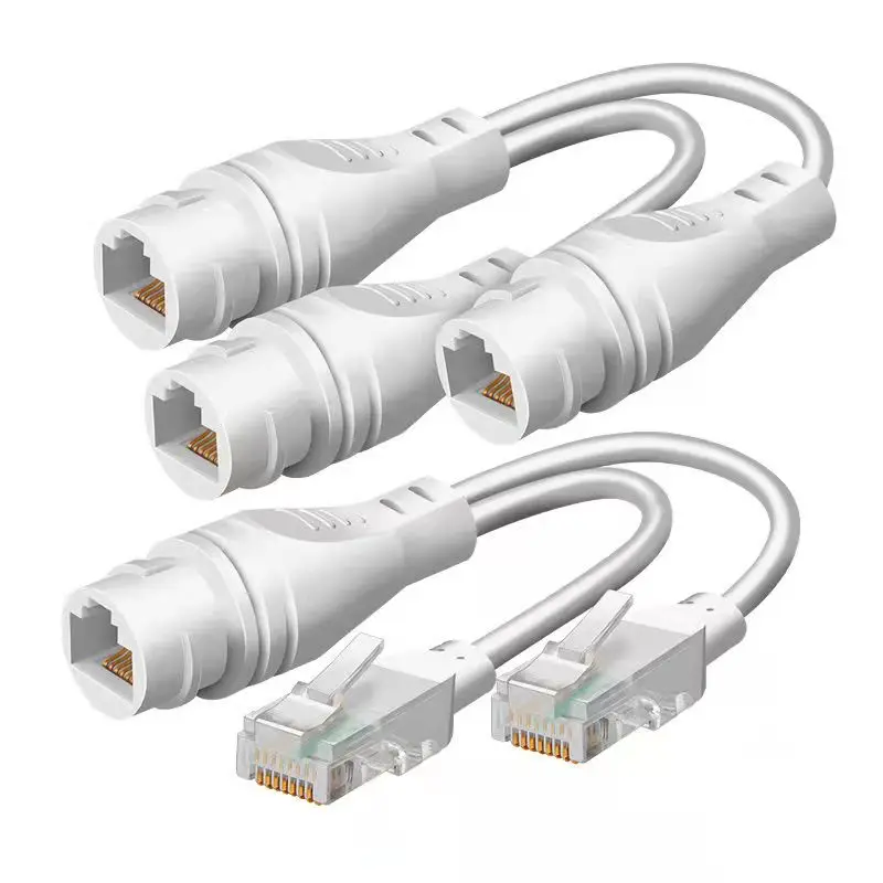 New 1 to 2 Adapter Network Splitter Poe Switch Connector Rj45 Outdoor Waterproof One Wire Dual Purpose Poe Synthesizer Separator