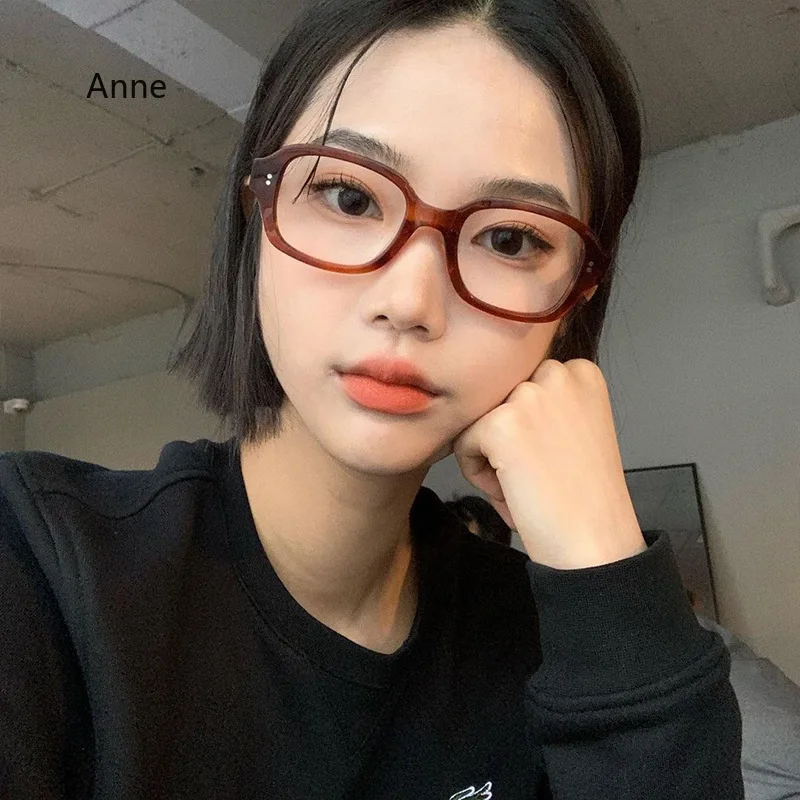 Eyeglasses Frames Eyewear Frames Women Glasses Fashion Eyeglasses Korea Retro Leopard Glasses Frame Women and Men No Makeup Star Style Decorative Frames