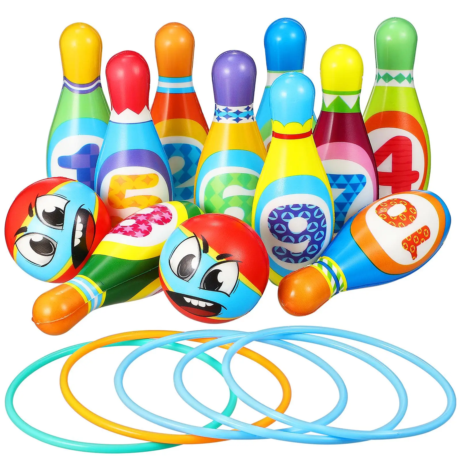 

1 Set Kids Bowling Toys Sets Bowling Pins And Balls Fun Safe PU Educational Games For Toddlers Children Outdoor Indoor Sports