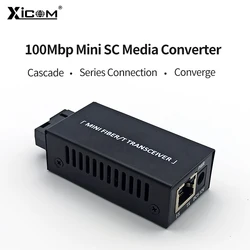 1 Pair 10/100M Mini Switch Fiber Ethernet Media Converter fibra Optic 20KM A/B SC SingleMode Single Fiber Optical Transceiver