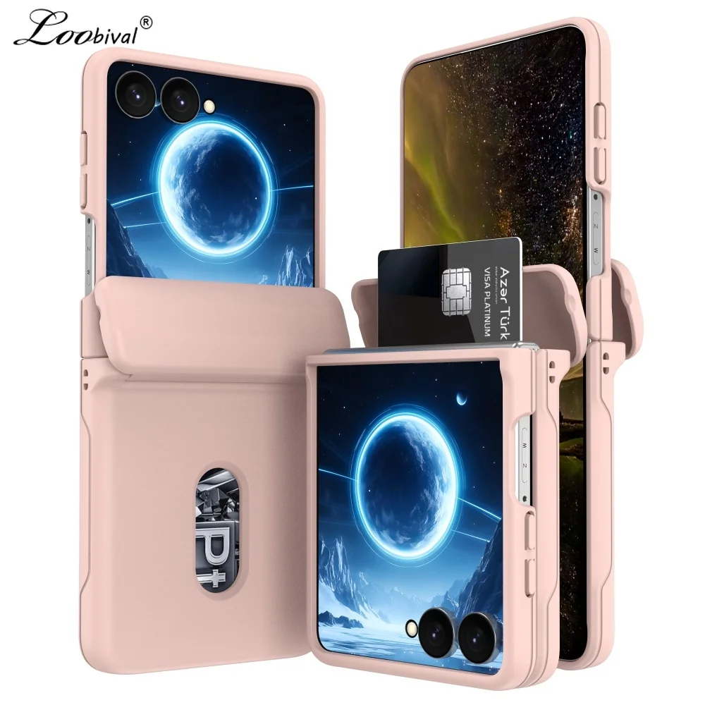 Luxury Matte Card Holder Case with Solid Color and Hinge Protection