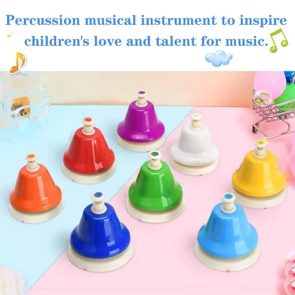 Percussion Musical Instrument Educational Color Bell Toys Kids Cognition Eight-Tone Toys Development Music Audit P7U9