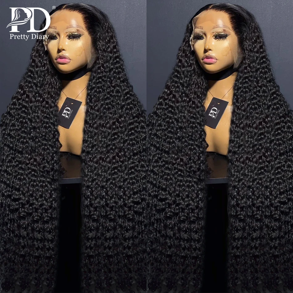 220% 30 40 Inch Curly hd 13x6 Lace Front Human Hair Wigs Deep Wave Transparent 13x4 Lace Frontal Wig 5x5 Closure Brazilian Remy