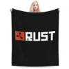 Rust Game Logo Blanket Soft Warm Flannel Throw Blanket Cover for Bed Living room Picnic Travel Home Couch 3