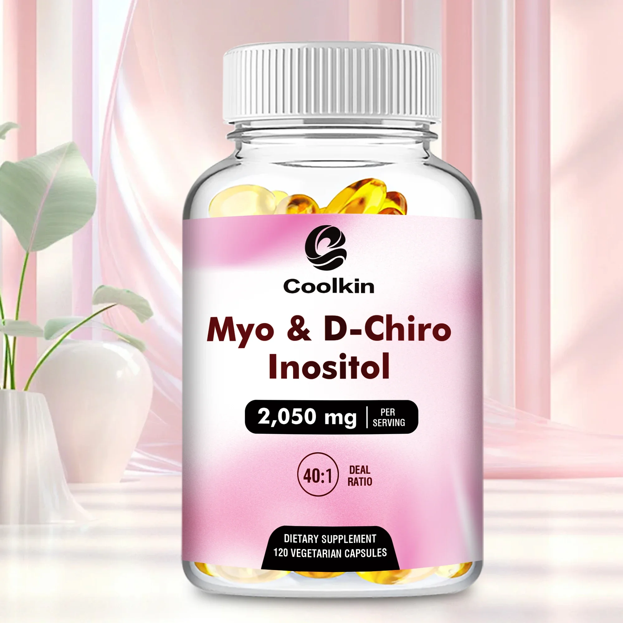 Myo & D-Chiro Inositol Capsules Fertility Supplements for Women Supports Ovarian Function Hormone Balance 120 Capsules