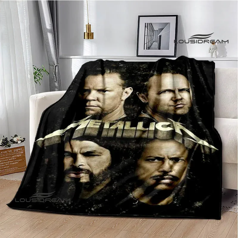 

Rock band M-Metallica retro printed blanket Flannel Warm blanket blankets for beds Picnic blanket bed linings birthday gift