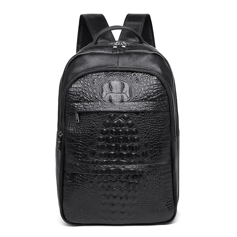 

New Casual Men's Backpack Korean Genuine Leather Mochilas High Quality Computer Bag Travel Backpacks Men Luxury Designer Mochila