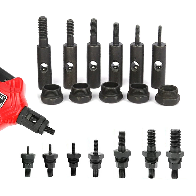 Riveter Gun Part Threaded Mandrel for Hand Nut Rivet Guns Tool Accessories M3-M12 Spare Part