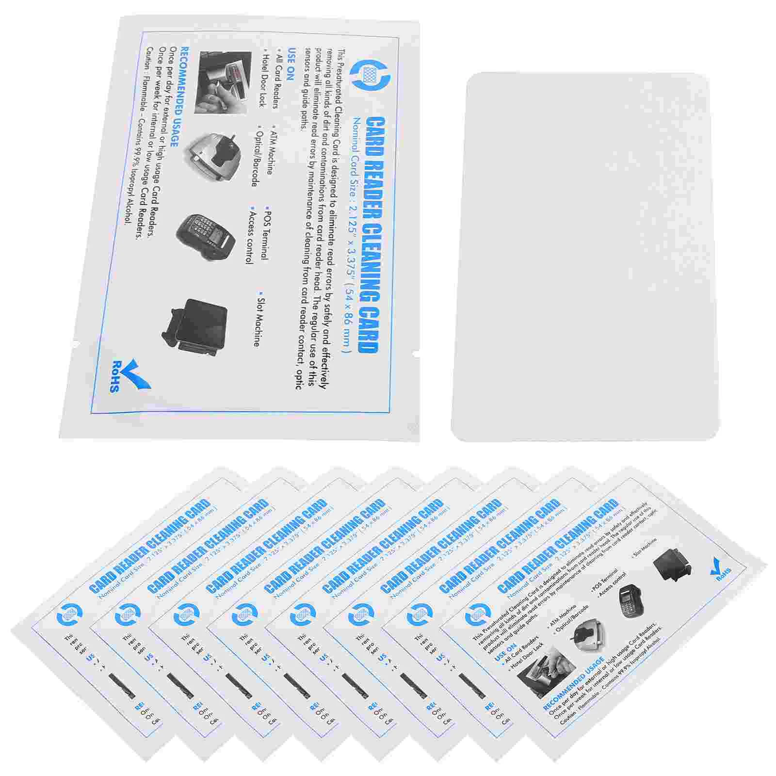 

10 Pcs White Put Cleaning Card Reusable Credit Machine Yezzy Reader Cleaner Pos The Terminal Pvc Cleaners for Out