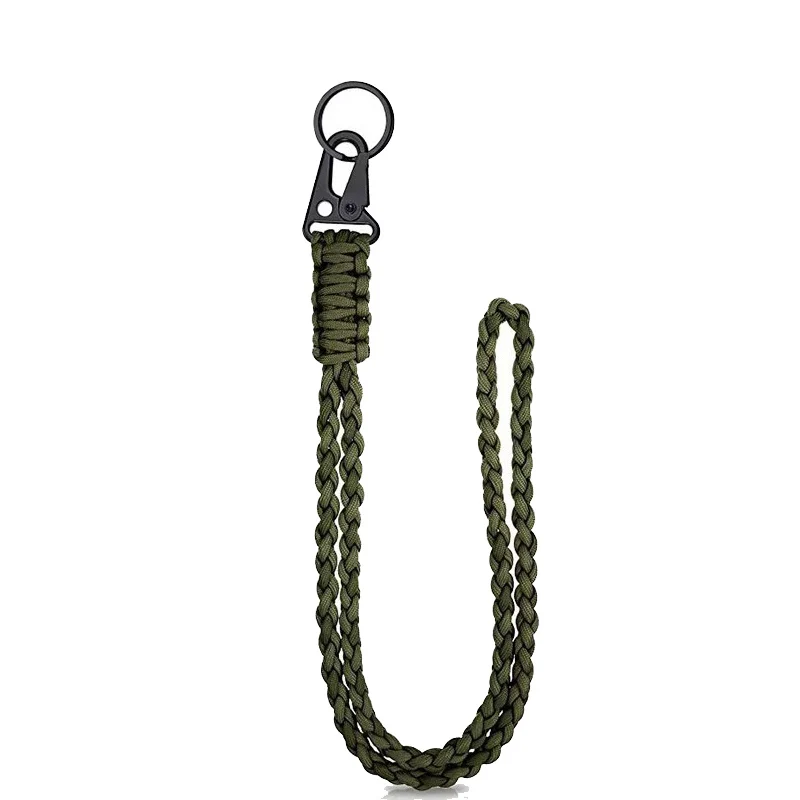 Heavy Duty Braided Paracord Safety Lanyard with Carabiner Clip
