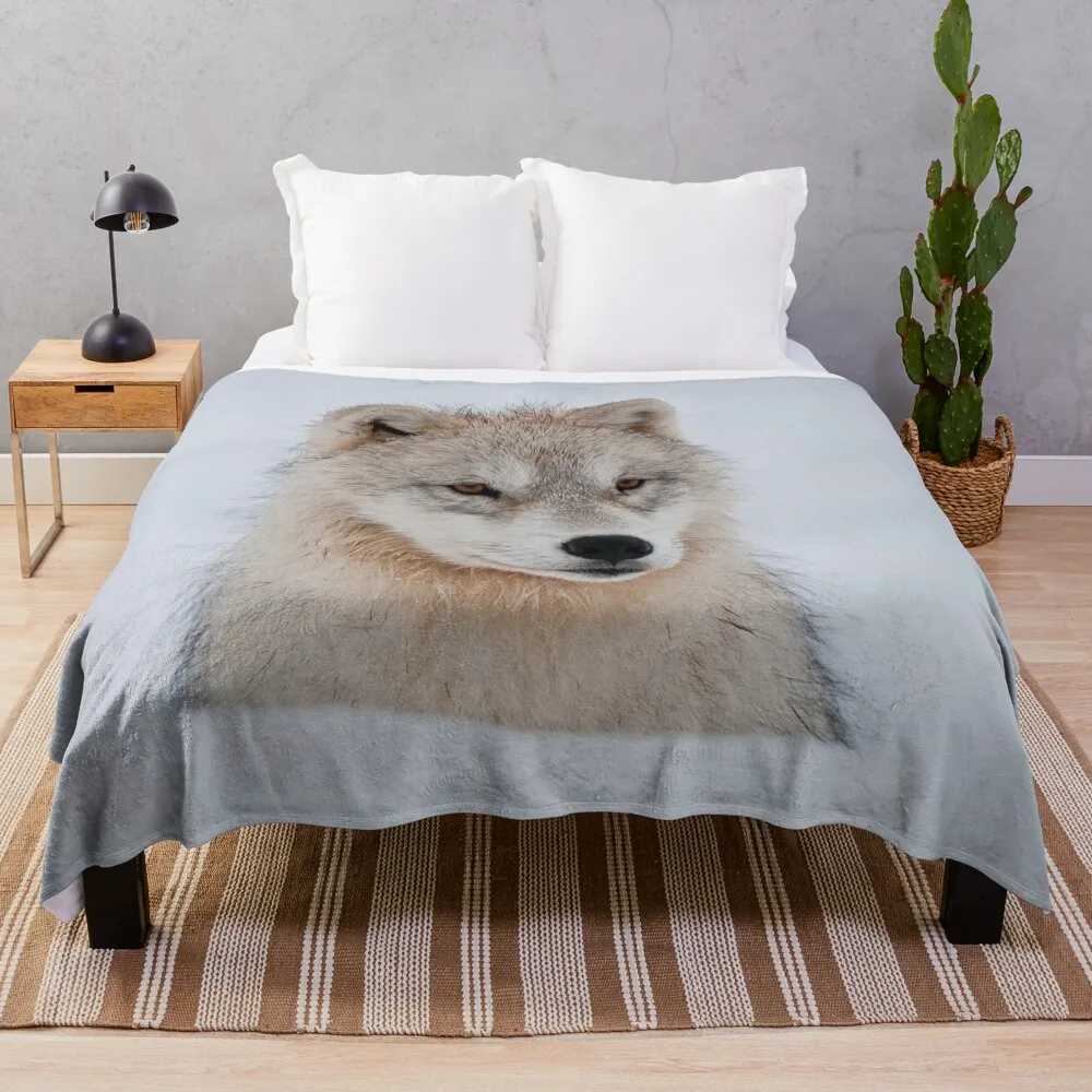 

Arctic Wolf Throw Blanket blankets ands Weighted For Sofa Thin warm winter Blankets