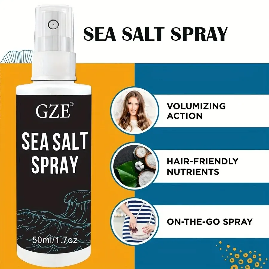 GZE 2pc Natural Sea Salt Spray for Hair Men & Women Adds Instant Volume Texture Thickness & Light Hold Texturizing