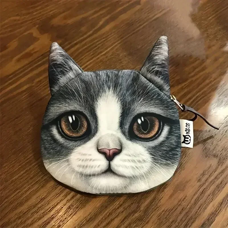Coin Purse Cute Cartoon Cat Plush Coin Purse Animal Cat Coin Bag Sweet Snack Funny Storage Bag
