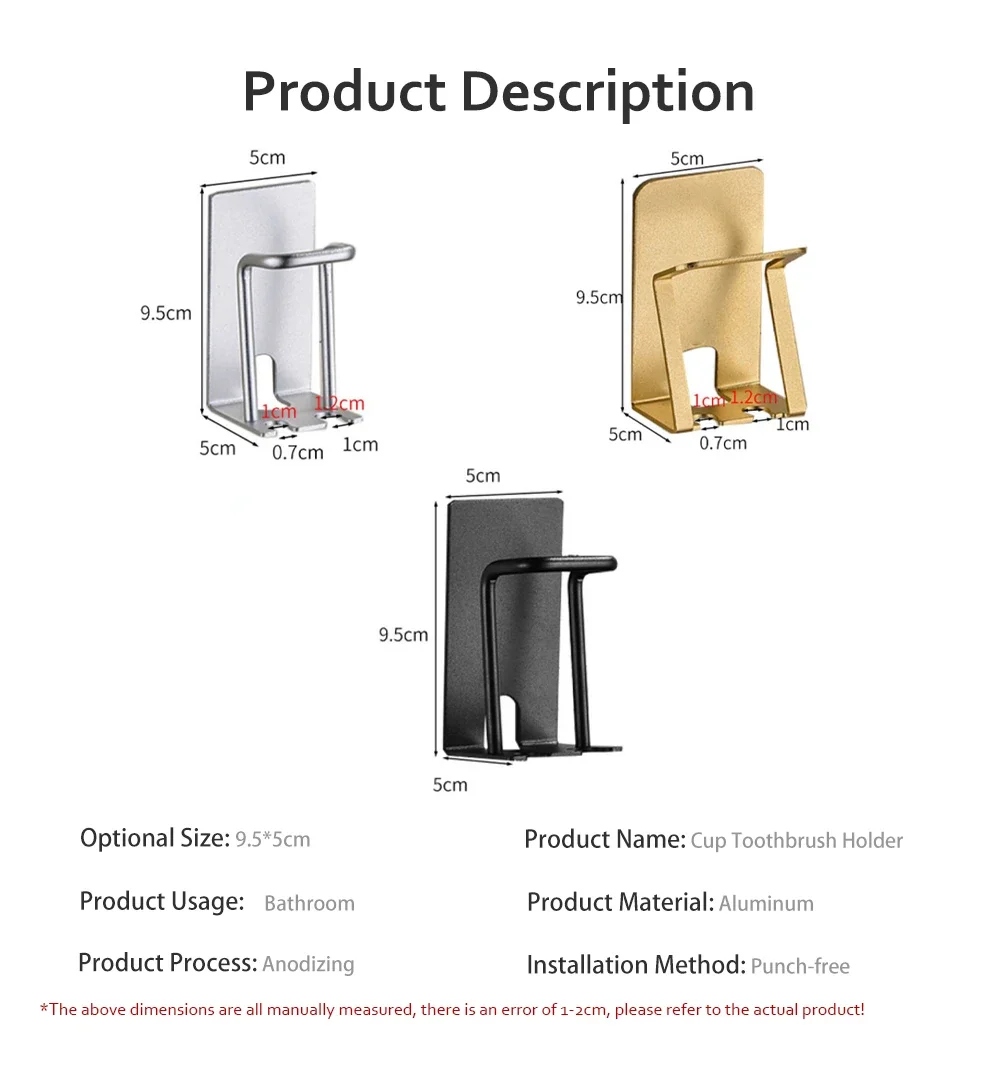 Toothpaste Storage Wall Rack Toothbrush Holder Mouthwash Cup Hanger Punch-free Aluminum Bathroom Accessories cup storage holder toothbrush cup bathroom organizer