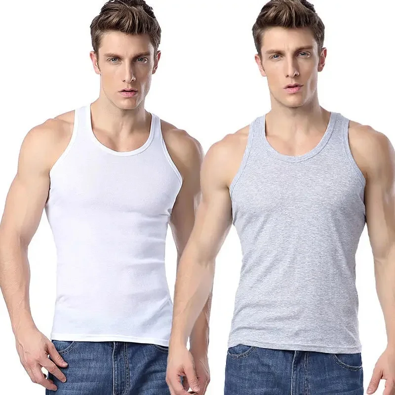 Vest [2 pure cotton pieces] White + Gray