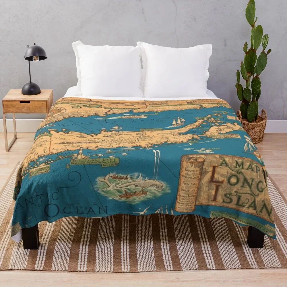 

1953 Long Island map - special gift idea Throw Blanket For Sofa Thin for winter Blankets