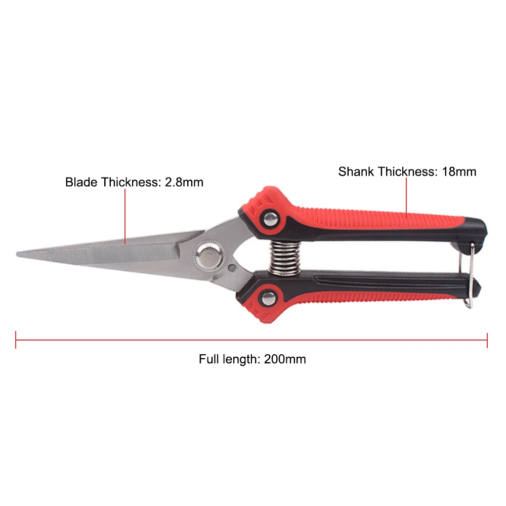 Pruning Shears Branch Scissors Stainless Steel Non-Slip Handle Sharp Garden Fruit Tree Pruning Tool