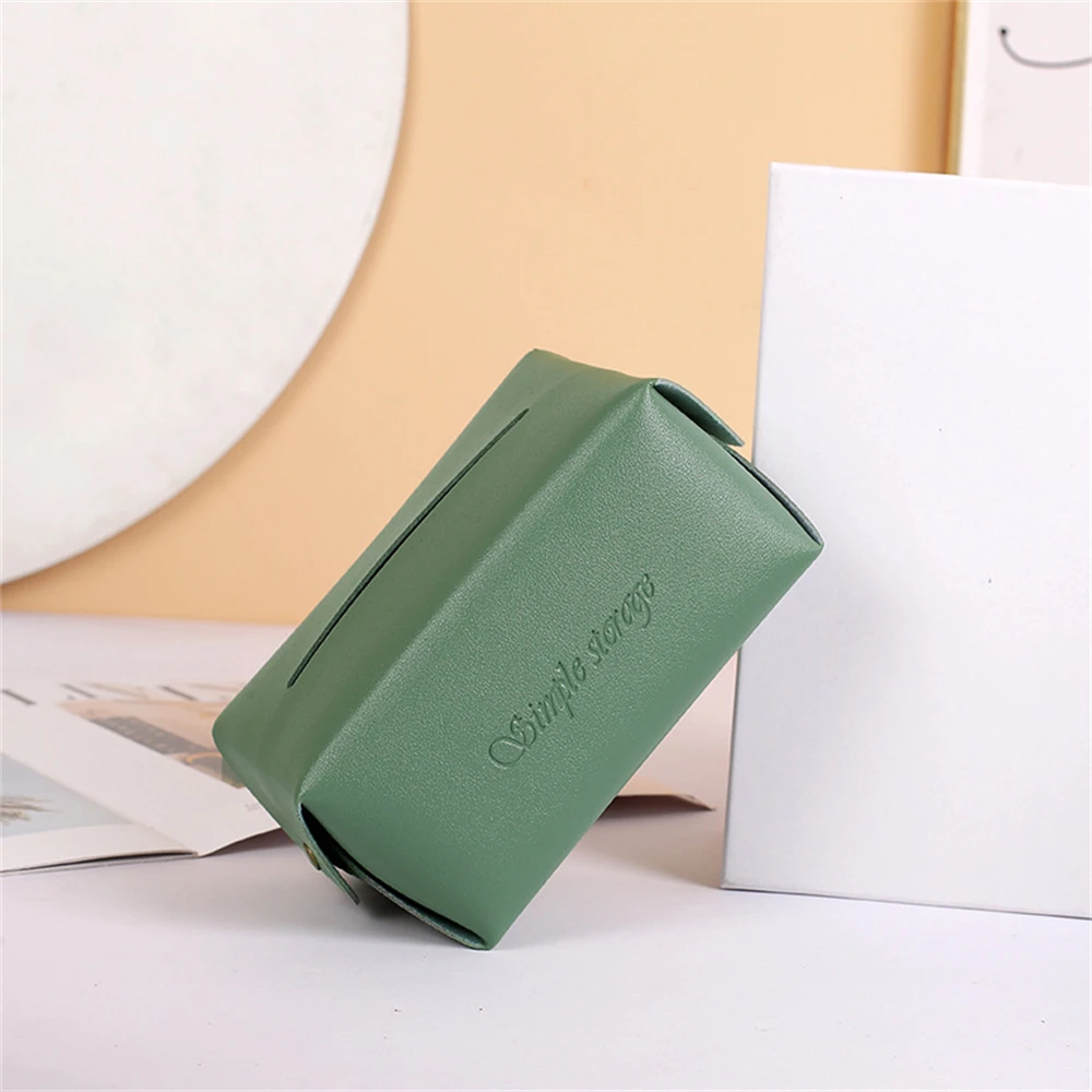 Nordic PVC Leather Tissue Box, Portable, Desktop, Toilet Paper Holder, Napkin Storage Box, WC Paper Container, Home Decoration 3