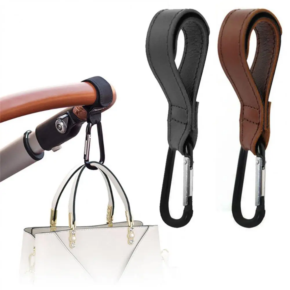 

Baby Stroller Hook Portable Fastener Tape Multifunctional Faux Leather Pram Hook Cart Organizer Pram Hook Stroller Accessories