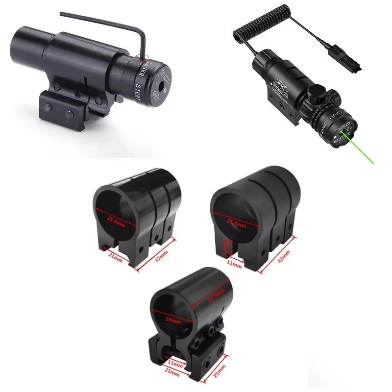 Rifle Scope Mount Ring Flashlight Scope Mount 3 Types 25.4mm Ring 20mm/11mm Weaver Picatinny Rail Mount for Flashlight Laser Sight Scope Metal Clamp Flashlight Holder