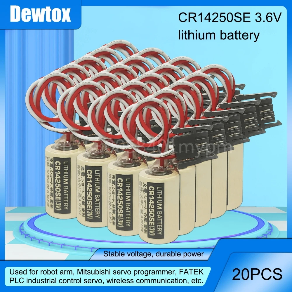 

20PCS Original A-B 1747-BA 3V 1000mAh CR14250SE CNC PLC Lithium Battery With 3P Black Plug CR14250