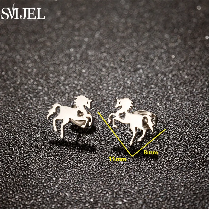 Boucles D'oreilles Licorne Pour Petite Fille - Argenté, Fermoir Clou - Neuf Avec étiquettes