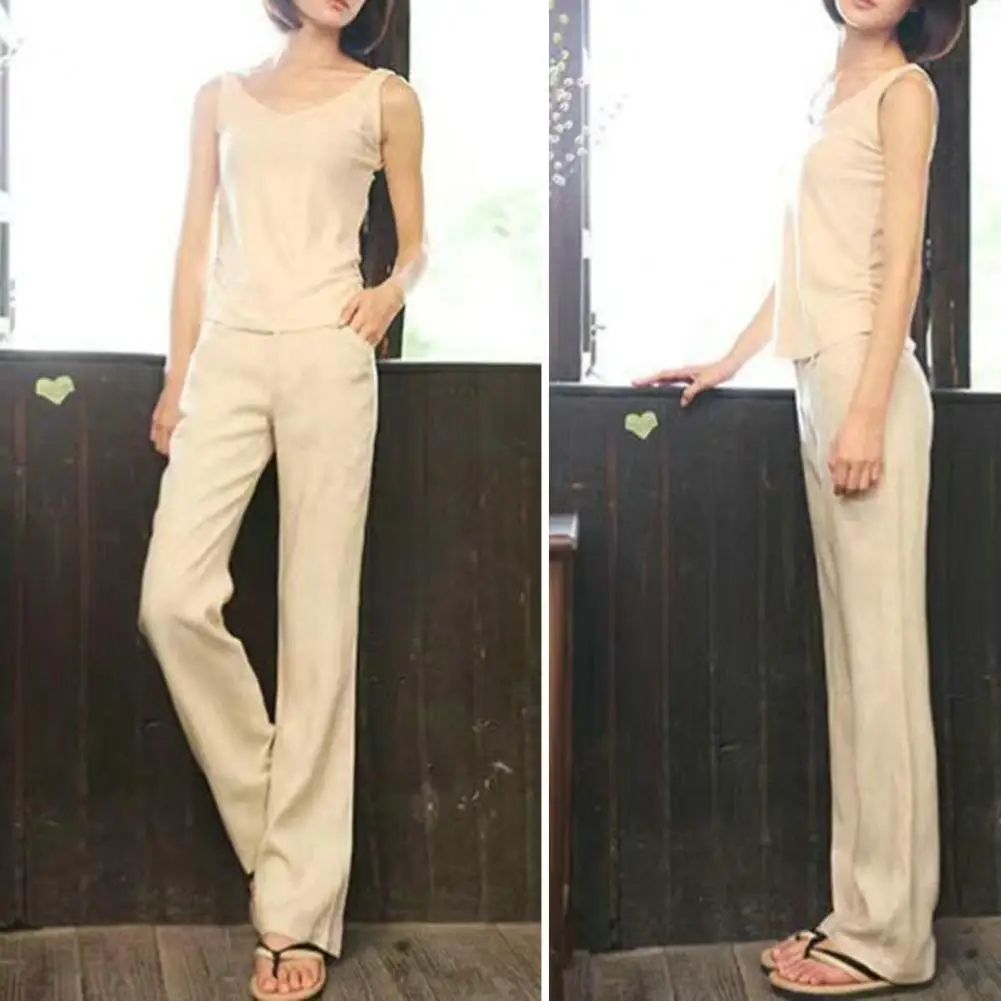 

Casual Pants Simple Women Pants Wear-resistant Daily Wear Chic Summer Office Casual Pants