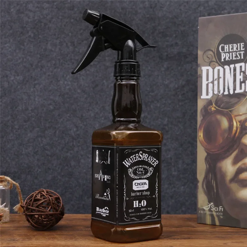 Hairdressing Spray Bottle 400ML 600ML Salon Barber Hair Tools Water Sprayer Retro Whiskey Oil Head Watering Can