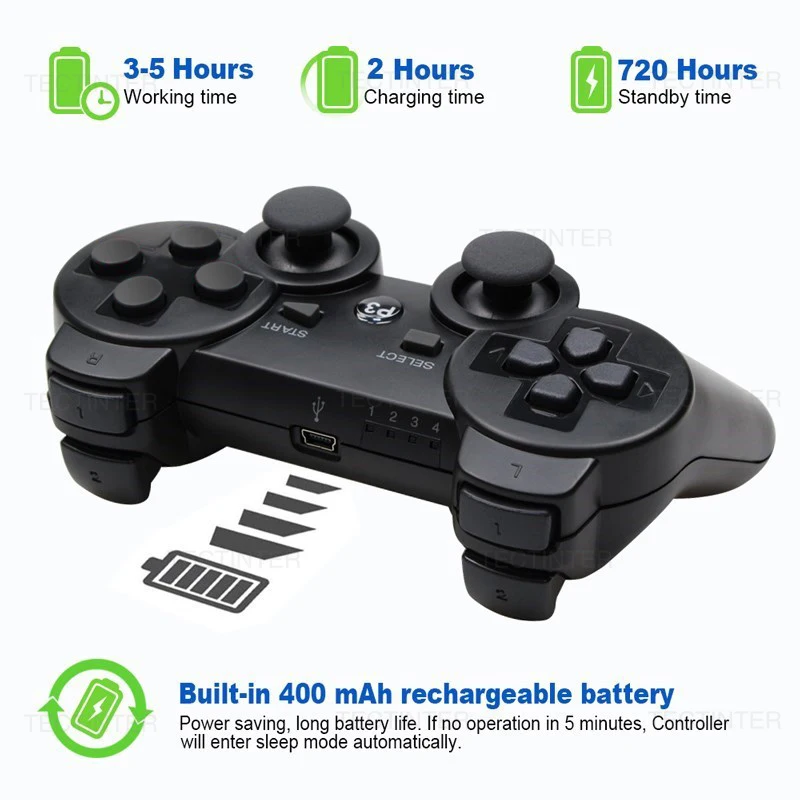 Bluetooth-Compatible Wireless Controller For PS3 Joystick Gamepad For PlayStation 3 Controle Accessories USB PC Game Controller - 4