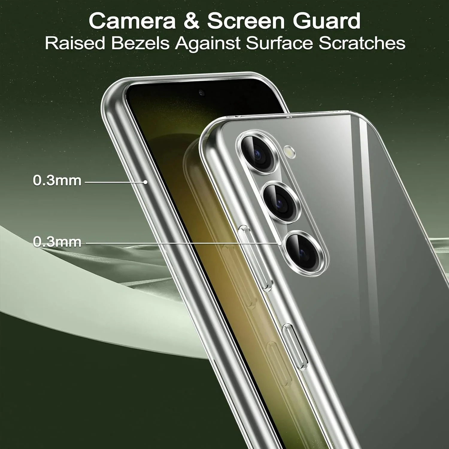 Clear Silicone Soft Phone Case Cover, Transparent Protective Back Cover, Shock-Absorbent Gel Shell