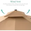10x10ft 2-Tier Square Cantilever Patio Umbrella with Solar LED Lights, Offset Hanging for Backyard w/Included Fillable Base 4