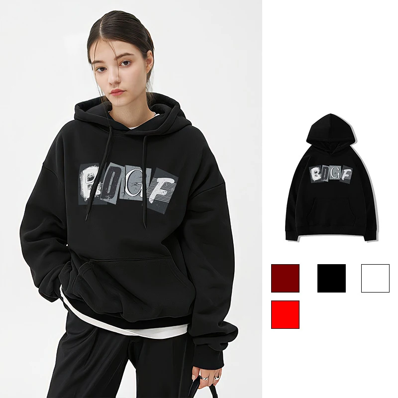

Fashion Hoodies Long Sleeves Letter Printing Harajuku Girl Light Yellow Pullovers Tops O-Neck Woman Sweater