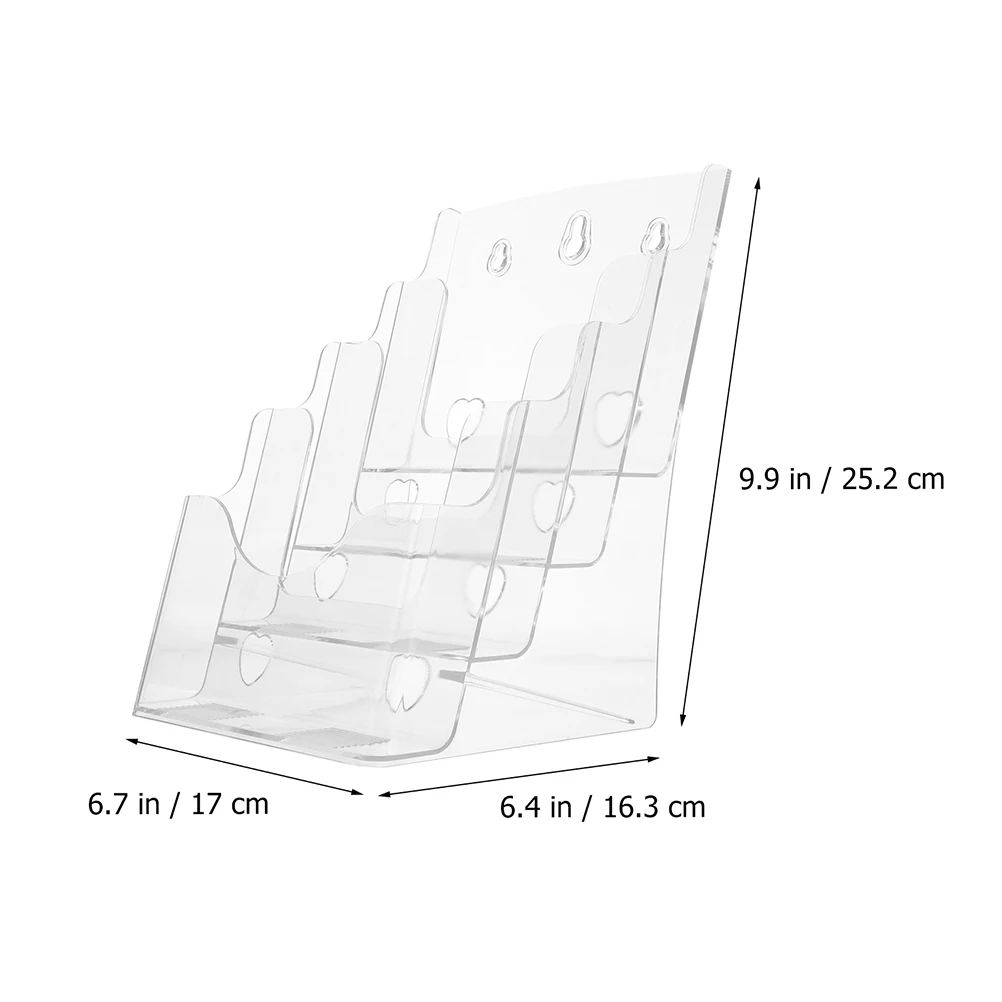 2pcs A5 Acrylic Brochure Display Stand Rack Flyer Holder Magazine Organizer Plastic Literature Rack Document Storage