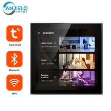 

Anjielosmart Tuya Wifi Smart Home Control Panel With 4" Color Touch Screen Remotely Control Your Kinds of Tuya Smart Appliances