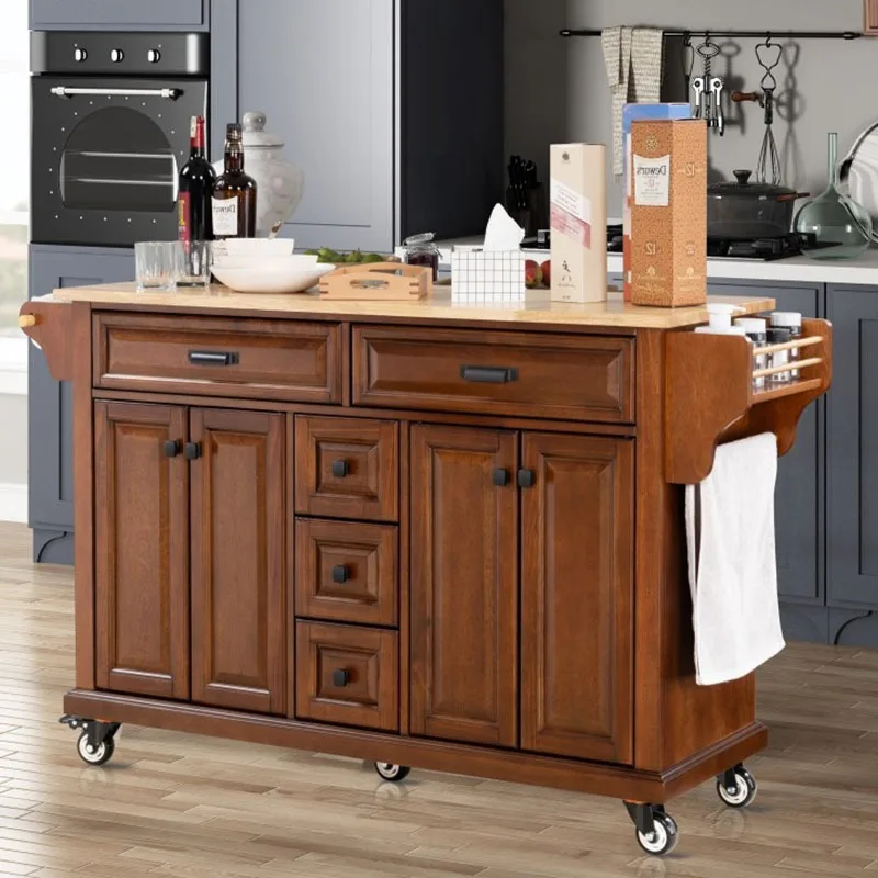 

Interior Island Kitchen Storages Wood Top Simple Creative Organizers Fashionable Isla De Cocina Mueble Kitchen Furniture