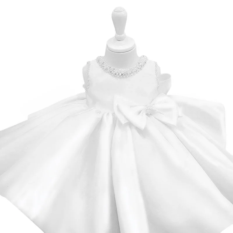green emerald velvet dress Toddler Tulle Flower Girl Dress with Back Bow for Weddings main image 0