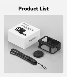 Custodia protettiva in silicone morbido antishock per fotocamera TELESIN con cappuccio per obiettivo