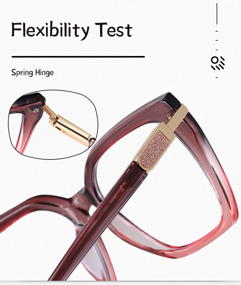 Ralferty 2025, hochwertige TR90-Brillengestelle für Damen, Anti-Blau, Computerbrille, Farbverlaufsrahmen, quadratische Optikrahmen in Nullqualität – Detail 3