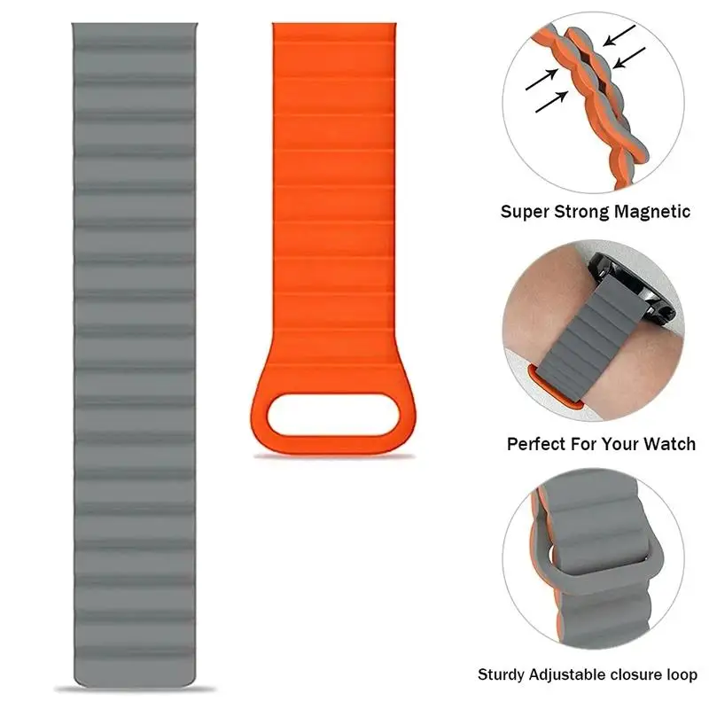 18mm Magnetic Silicone Sport Bracelet Loop Strap