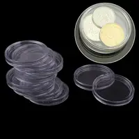 Transparent Small Round Coin Holder Box For Coin Collection Plastic Clear Coin Capsules Box Dia 32mm 10PCS/lot 1