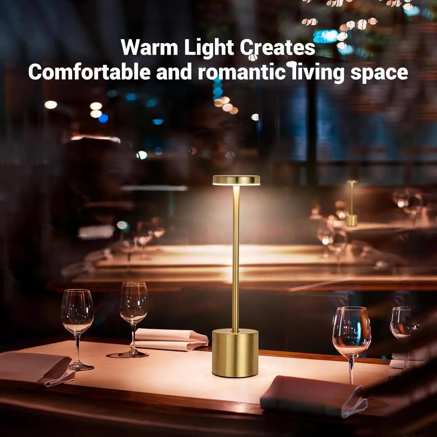 Simple LED Rechargeable Touch Metal Table Lamp Three Colors Bedside Creative Ambient Light Bar Outdoor Decoration Night Light Si 5