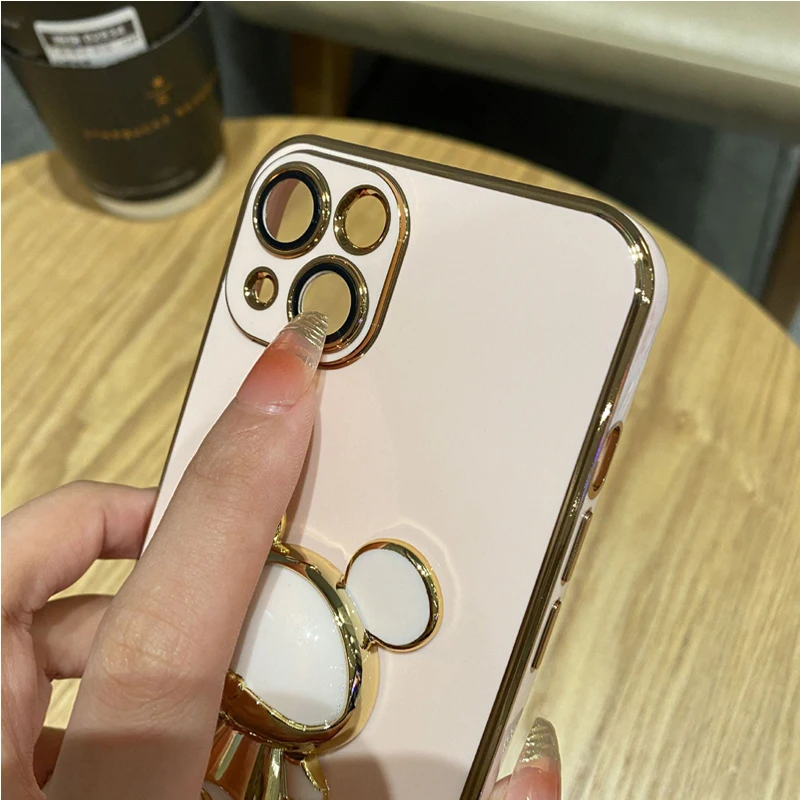 Coque de téléphone plaquée ours mignon, étui pour Xiaomi Redmi Note 11 7 8 10 12 Pro Max 10s 9s 11s 9 9A_voghion.com