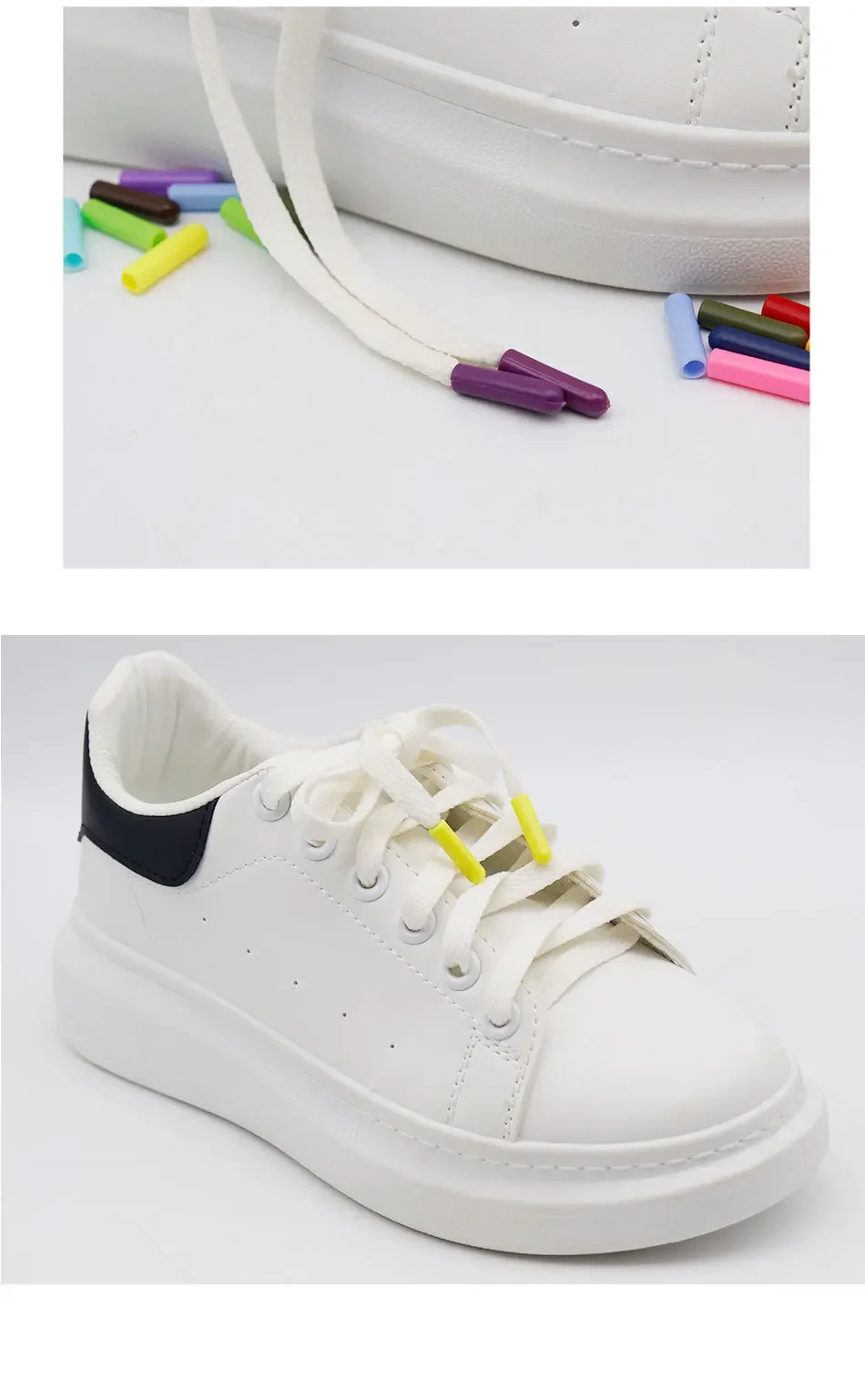 Neue 4Pcs Bunte Kunststoff Kappe Schnürsenkel Runde Kugel Kopf Kopf Gepäck Kleidung Seil Kopf Schuhe Dekorative Zubehör – Detail 10