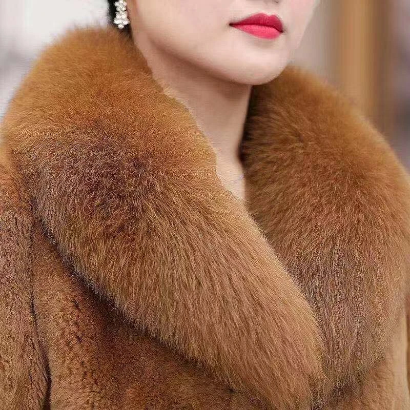 Winter Plus Size Faux Fur Thick Length Coat Women Imitation Mink Loose Vintage Clothing Jacket Casual Warm Simplicity Overcoat