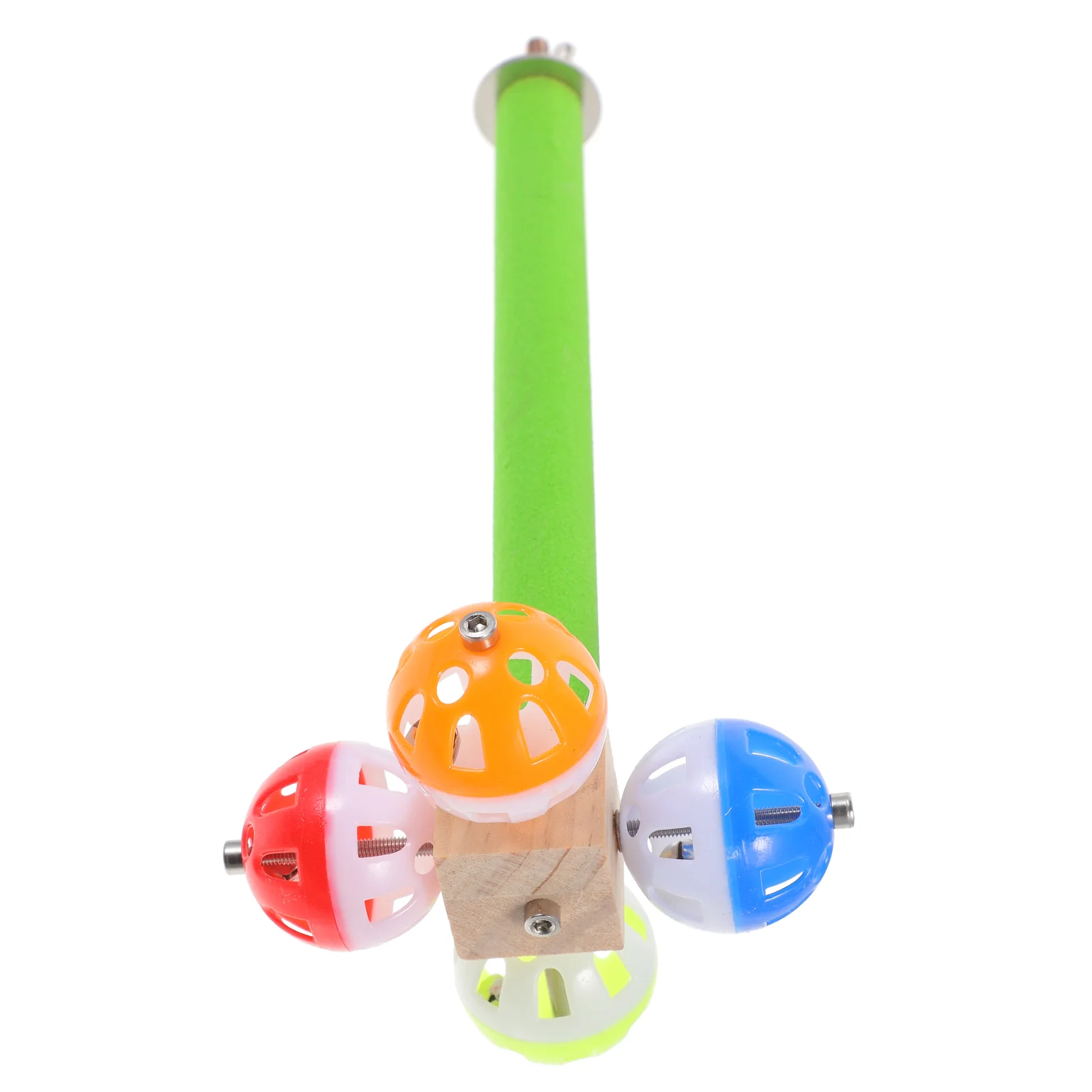

Bird Perch Stand with Bell Paw Grinding Stick Parrot Perch Rough Surfaced Bird Wooden Stand