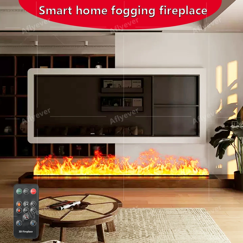 

Simulated flame electronic mantel core Household metal 3D decorative atomizing fireplace humidifier