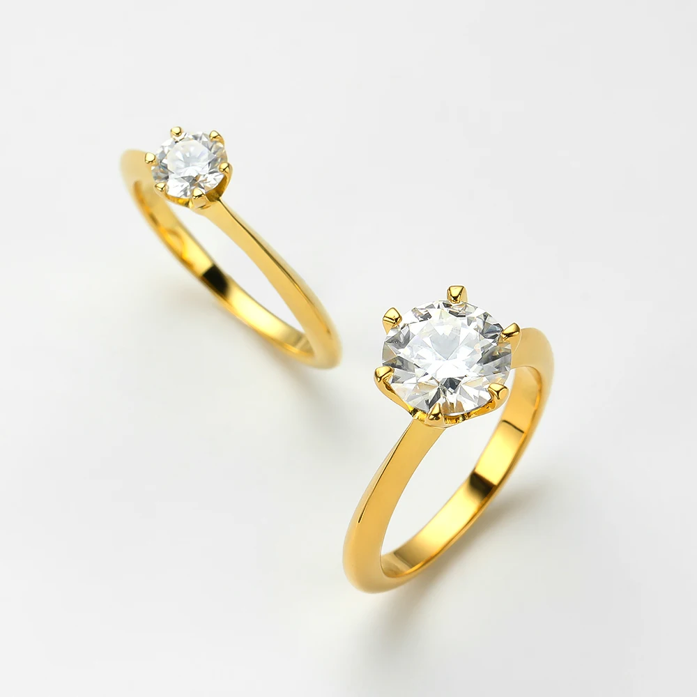 Women 0.5-3 Carat Moissanite Rings 18K White Gold Color 925 Sterling Silver Wedding Jewelry Gifts