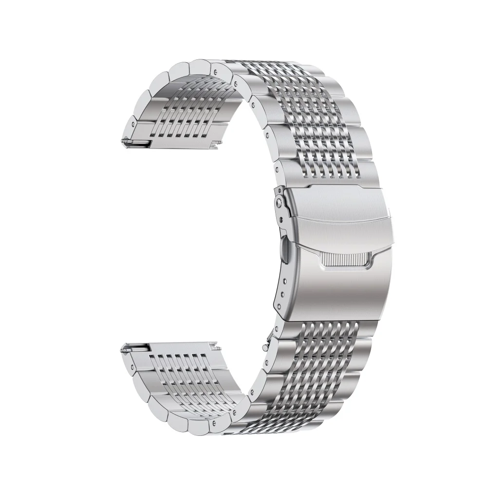 Solid Mesh Stainless Steel Bracelet with Deployment Buckle